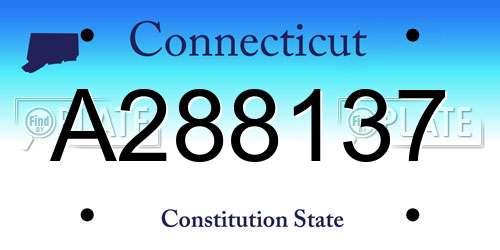 A288137 Connecticut License Plate