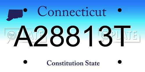 A28813T Connecticut License Plate
