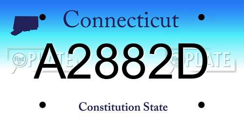 A2882D Connecticut License Plate