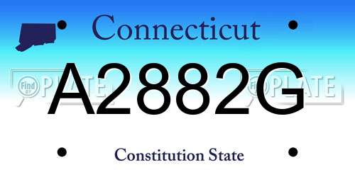 A2882G Connecticut License Plate