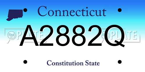 A2882Q Connecticut License Plate