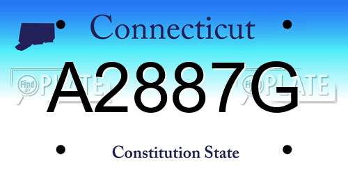 A2887G Connecticut License Plate