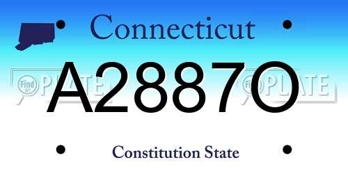 A2887O Connecticut License Plate