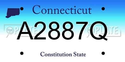 A2887Q Connecticut License Plate