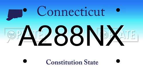 A288NX Connecticut License Plate