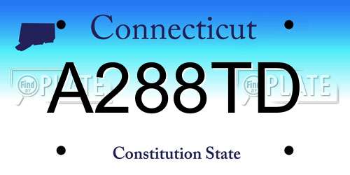 A288TD Connecticut License Plate