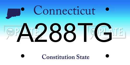 A288TG Connecticut License Plate