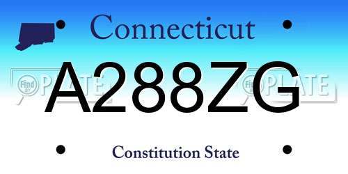 A288ZG Connecticut License Plate