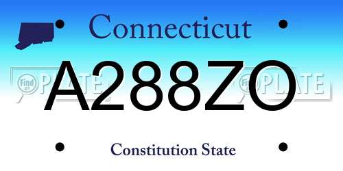 A288ZO Connecticut License Plate