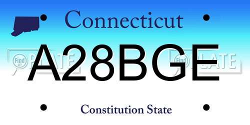 A28BGE Connecticut License Plate