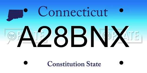 A28BNX Connecticut License Plate