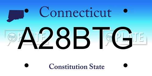 A28BTG Connecticut License Plate