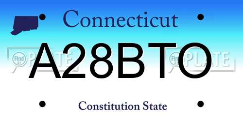 A28BTO Connecticut License Plate