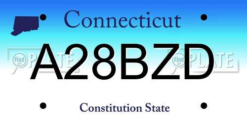 A28BZD Connecticut License Plate