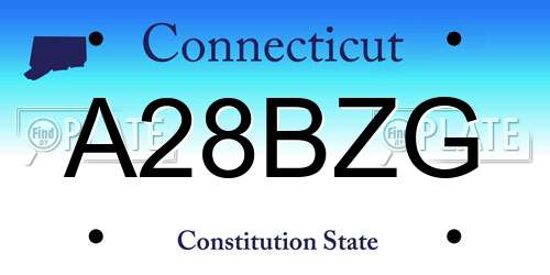 A28BZG Connecticut License Plate