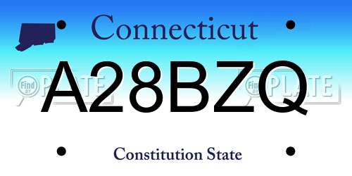 A28BZQ Connecticut License Plate