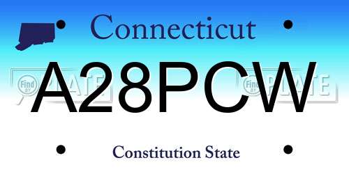 A28PCW Connecticut License Plate