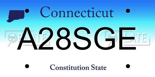 A28SGE Connecticut License Plate