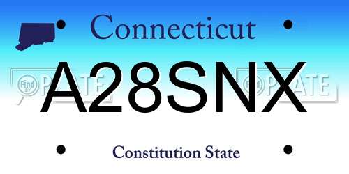 A28SNX Connecticut License Plate