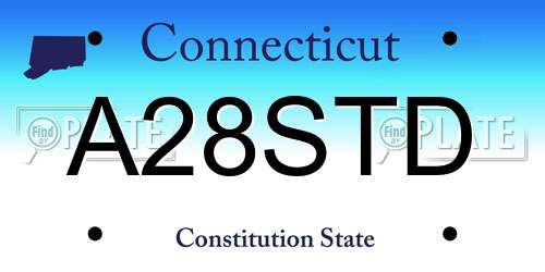 A28STD Connecticut License Plate