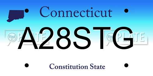 A28STG Connecticut License Plate