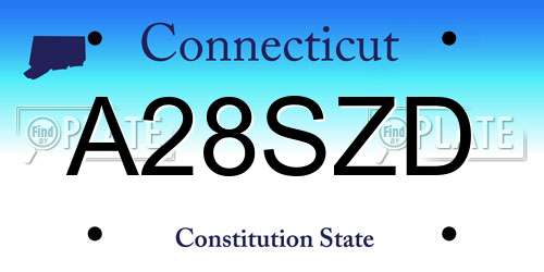 A28SZD Connecticut License Plate