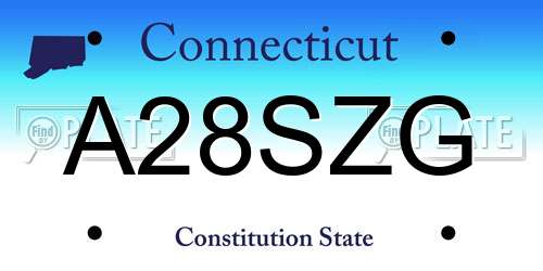 A28SZG Connecticut License Plate