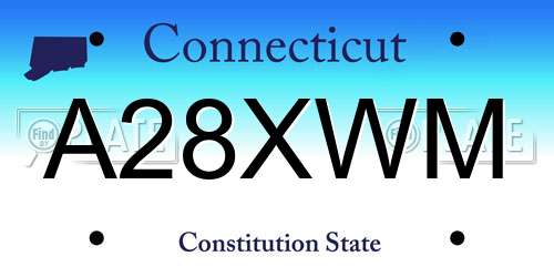 A28XWM Connecticut License Plate