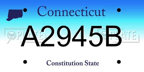 A2945B Connecticut License Plate