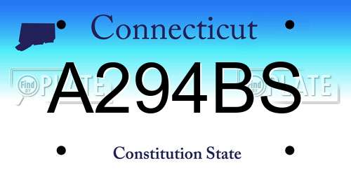 A294BS Connecticut License Plate
