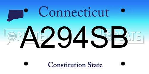 A294SB Connecticut License Plate
