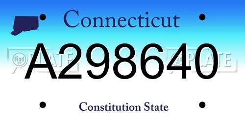 A298640 Connecticut License Plate