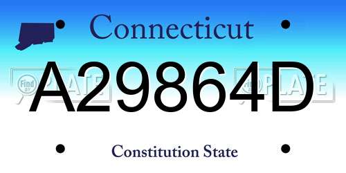 A29864D Connecticut License Plate