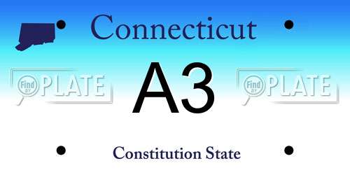 A3 Connecticut License Plate
