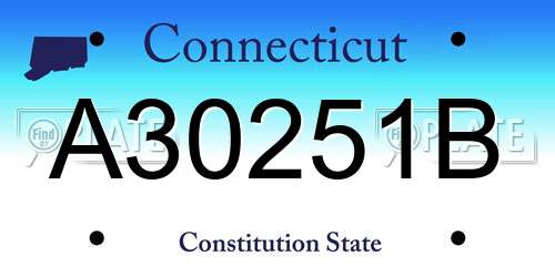 A30251B Connecticut License Plate