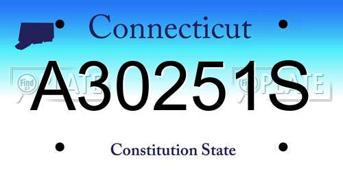 A30251S Connecticut License Plate