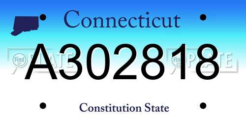 A302818 Connecticut License Plate