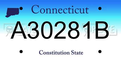 A30281B Connecticut License Plate