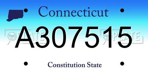 A307515 Connecticut License Plate
