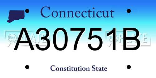 A30751B Connecticut License Plate