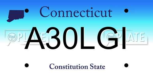 A30LGI Connecticut License Plate