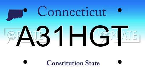 A31HGT Connecticut License Plate