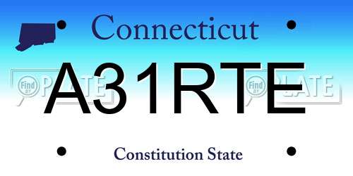 A31RTE Connecticut License Plate