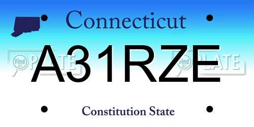 A31RZE Connecticut License Plate