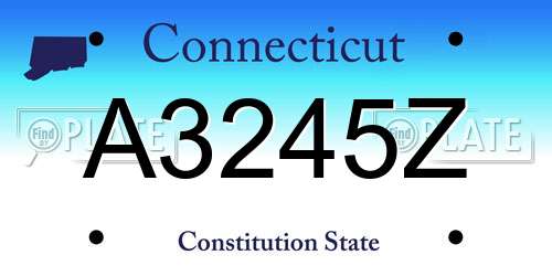 A3245Z Connecticut License Plate