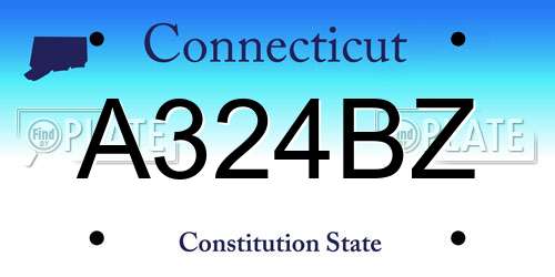 A324BZ Connecticut License Plate