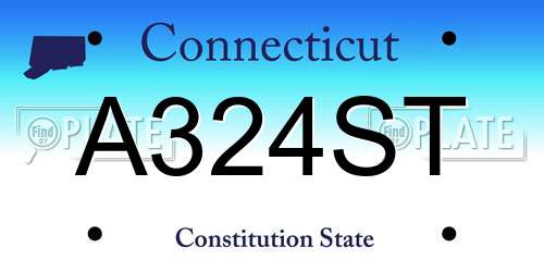 A324ST Connecticut License Plate