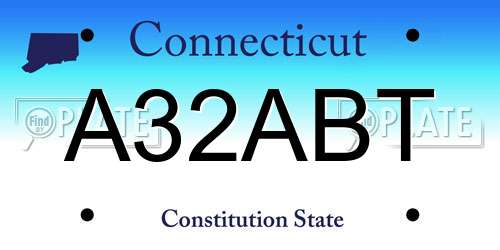 A32ABT Connecticut License Plate