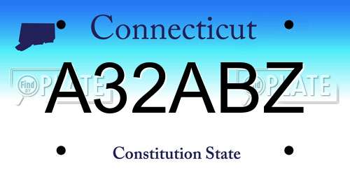 A32ABZ Connecticut License Plate