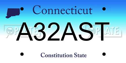 A32AST Connecticut License Plate